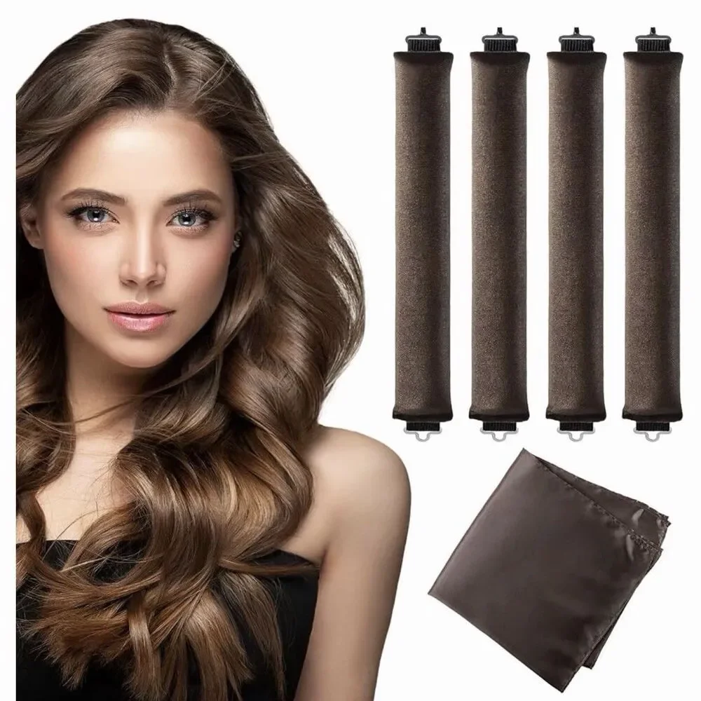 Heatless Curls Overnight Hair Curlers Rollers Set Long Hair Blowout Soft Rod New